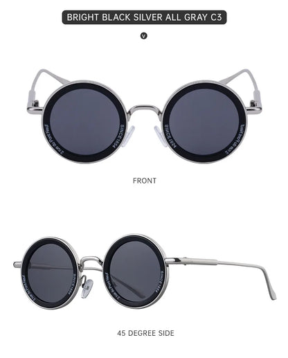 Round Steampunk Sunglass Men Vintage Punk Sunglasses Women Trendy Retro Fashion Glasses Gafas De Sol Hombre Lunette Soleil Femme