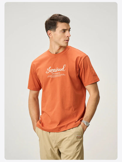2026 Summer New Oversize 230gsm Sorona Cool Feeling Fabric Men Fashion Letter Print Tops High Quality Tees