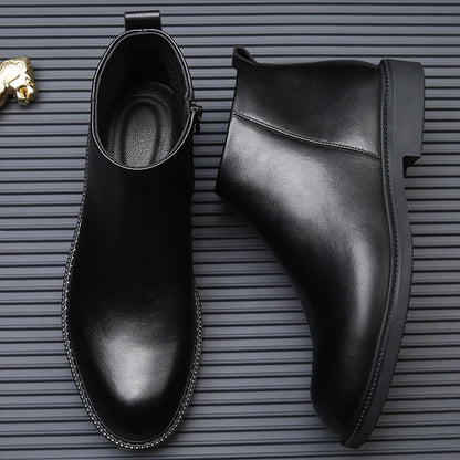 New Business Men's Short Boots Retro fashion minimalist style Outdoor leisure party office genuine leather adult quality shoes