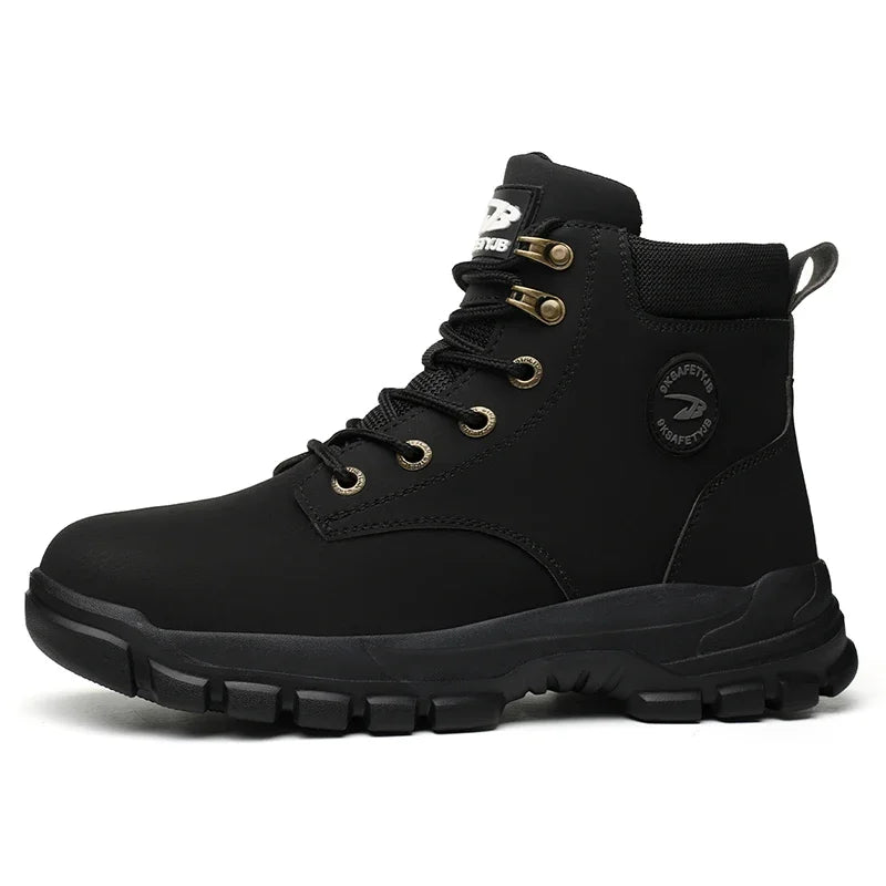 Latest 2024 Fashion Winter Warm Men Work Safety Boots Waterproof Indestructible Steel Toe Cap Shoes Sneakers Male Footwear