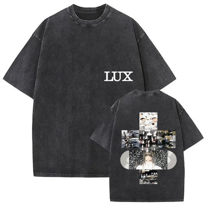 Rosalia Lux Tour Album 2025 Vintage Washed T Shirts Men Women Casual Oversized Cotton T-shirt Fashion Pop Print Clothing Tshirt
