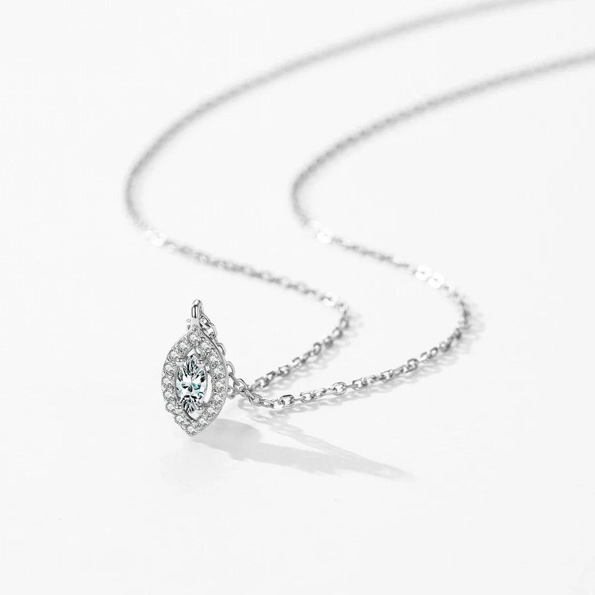 925 Sterling Silver Rhombus Sparkling Zirconia Pendant Necklace Trendy Gold Color Link Chain For Women Fine Jewelry Gifts
