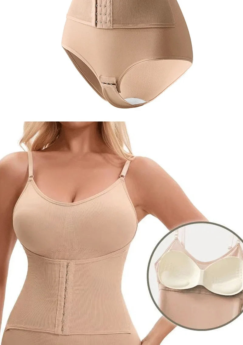 Women shapewear bodysuit tummy control tight slimming body shaper bodysuit with bras