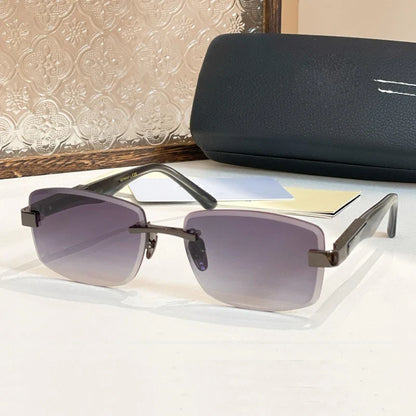 Fashion Street Rectangle Sunglasses 129 Alloy Germany Trendy Top Quality Original Design Classical Irregular Acetate UV400 Men