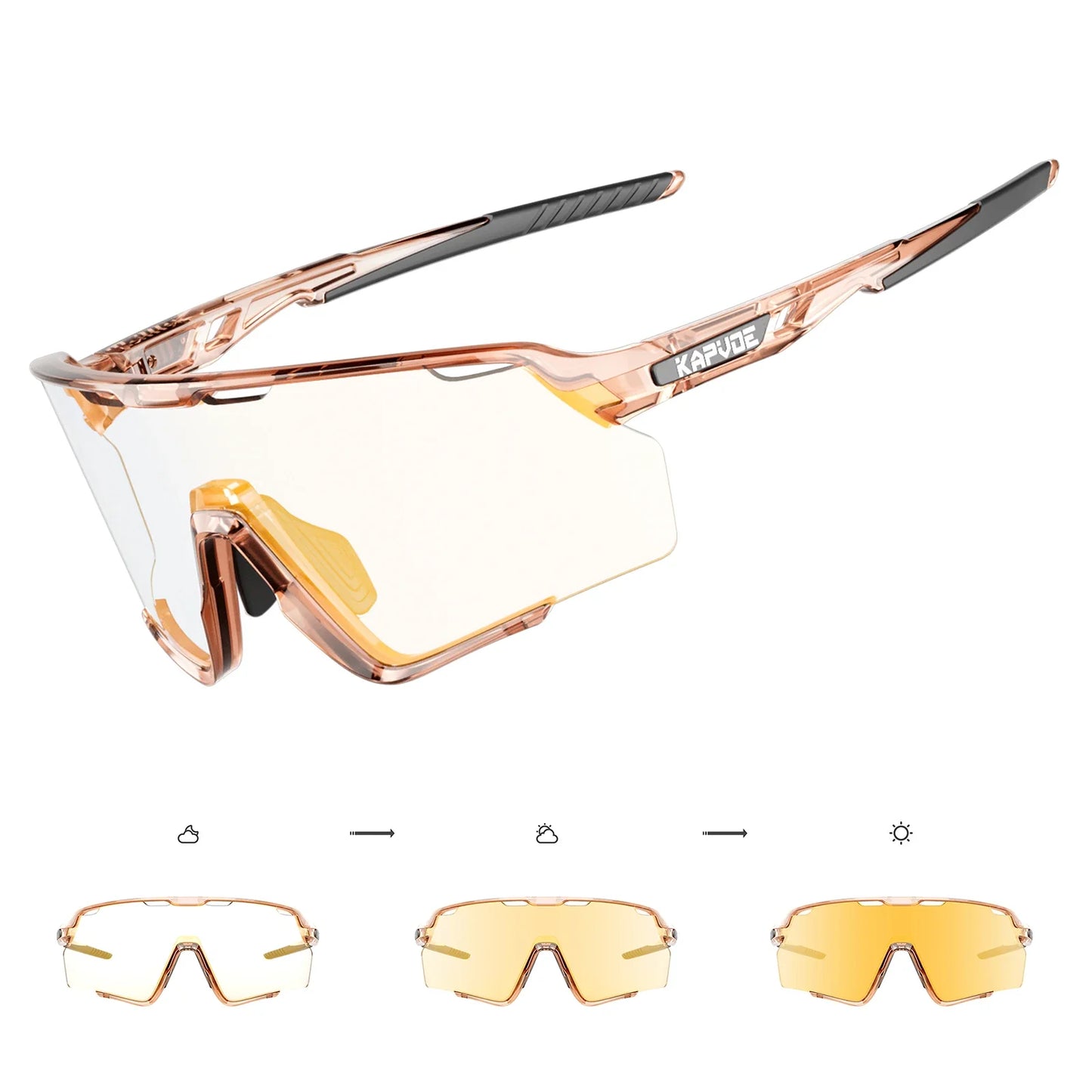 Photochromic Cycling Glasses Silver Lens Sunglasses Multi Color Men Women Bike Outdoor Eyewear Riding Driving Running