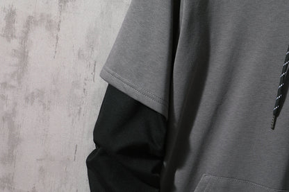 New Patchwork Hooded Sweatshirt Hip Hop Men Pullover Hoodies Streetwear Casual Fashion Clothes Colorblock Hoodie
