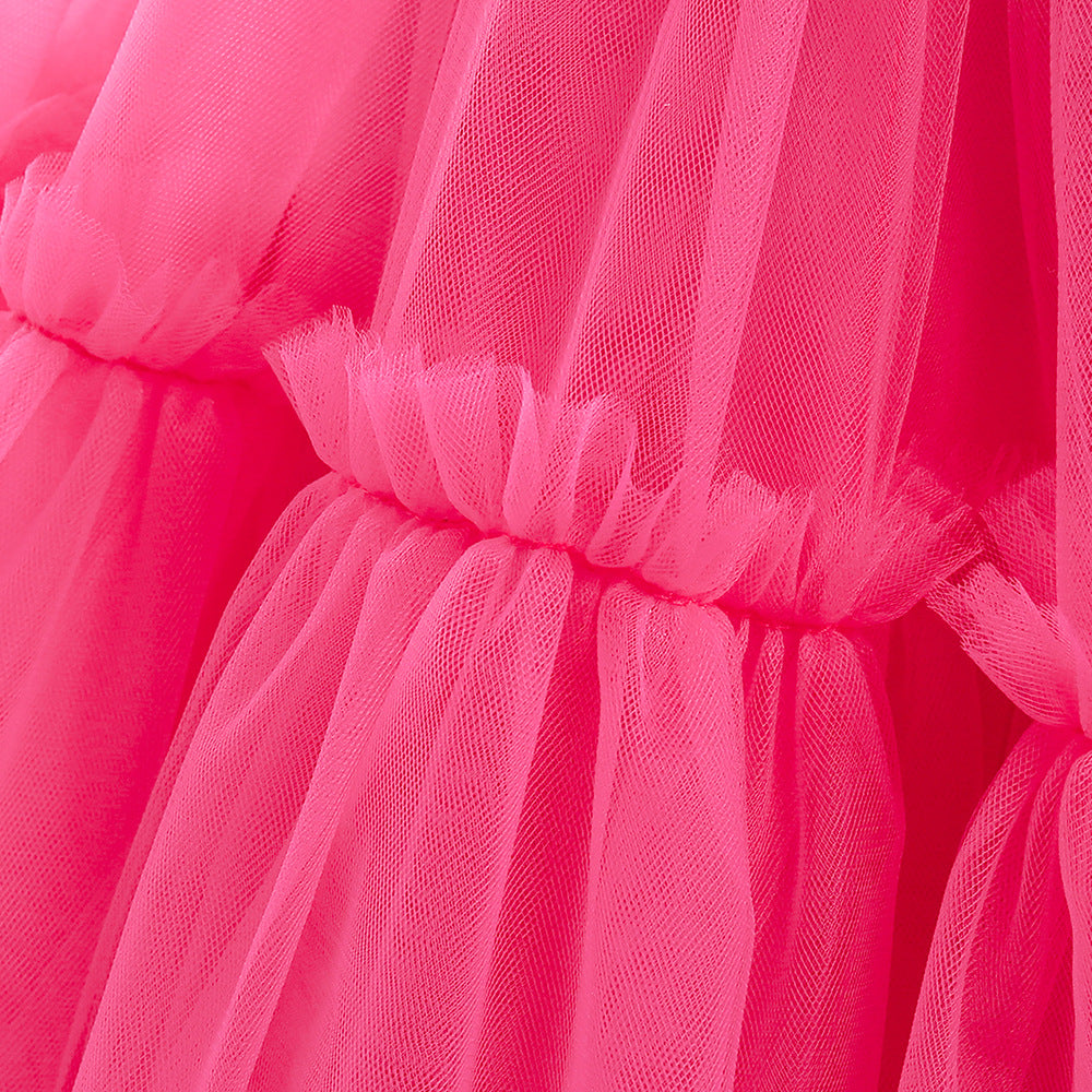 Kid's Party Formal Evening Dresses Elegant Party Dresses For Girls Dresses With Trailing Detachable Princess Dress