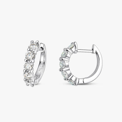 100% 925 Sterling Silver each 0.2ct 3.5mm Moissanite Hoop Earrings For Women Sparkling Wedding Party Fine Jewelry Gift