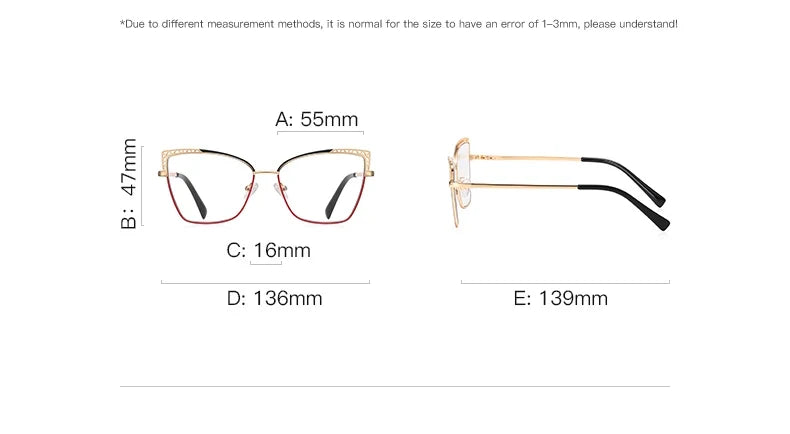 Fashion optical Frame Brand Design Women Eyeglasses Can Customized Prescription Anti-blue Light Prescription Glasses 3106