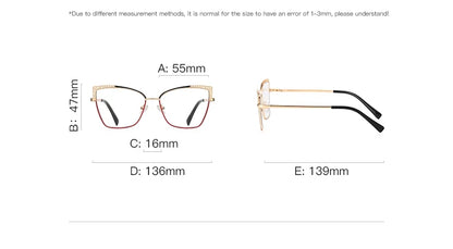 Fashion optical Frame Brand Design Women Eyeglasses Can Customized Prescription Anti-blue Light Prescription Glasses 3106