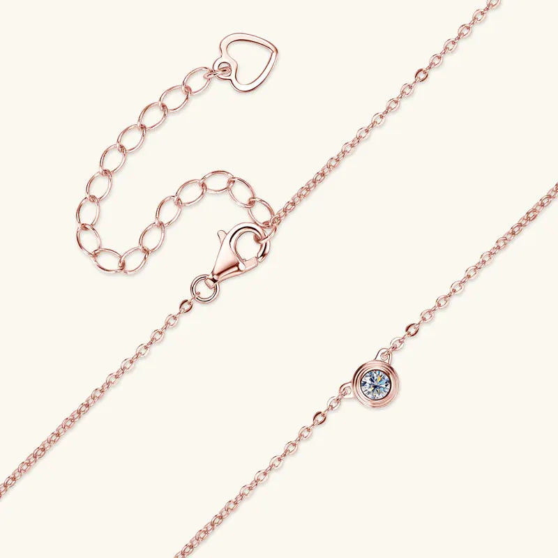 3mm 0.1ct Moissanite Diamond Necklace Bracelet Stud Earring For Women Simple Single Stone Earrings Bracelets Jewelry Set