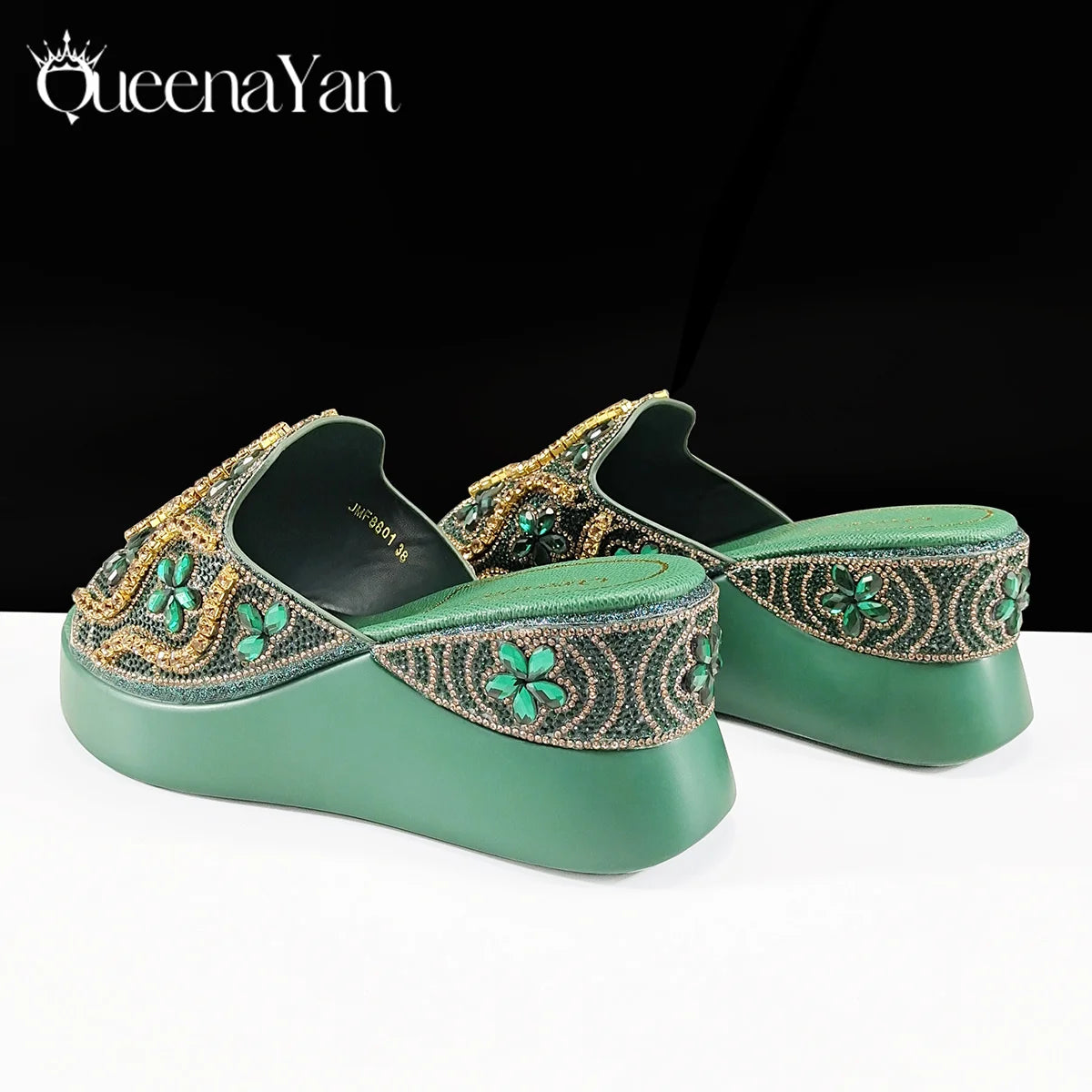 High Quality 2025 Newst Hot Selling Open Toe Slingback Sandals with Bag Set in Green Color For Women Wedding Party