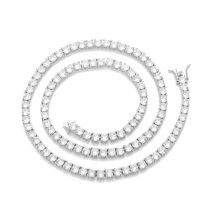 Certified GRA Moissanite Tennis Necklace 3/4/5/6mm Solid 925 Sterling Silver Diamond Tennis Necklaces for Women Man