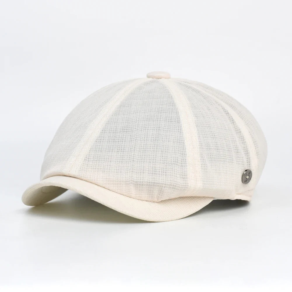 Spring Summer Breathable Mesh Newsboy Caps Men Woman Casual Beret Flat Ivy Cap Soft Solid Driving Fashion Peaked Cap Unisex