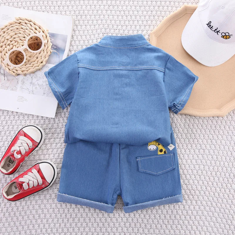 New Summer Baby Boys Clothes Suit Children Fashion Shirt Shorts 2Pcs/Sets Kids Clothing Toddler Casual Costume Infant Tracksuits