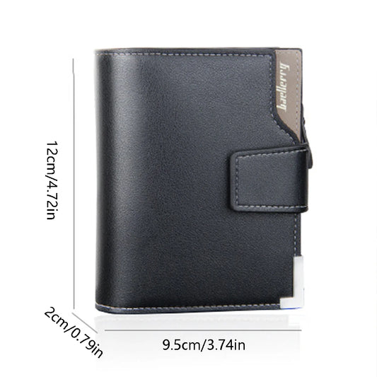 Portefeuille court multifonctionnel pour homme avec poche zippée pour la monnaie sur le côté, accessoire tendance pour homme, portefeuille décontracté pour homme d'affaires, cadeau simple et élégant pour homme