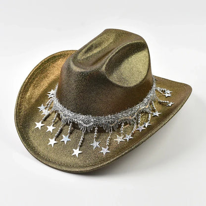 Women Sequin Fedora Hat With Rhinestone Ribbons Fashion Festival Party Wedding Dress Hats Cowgirl Jazz Cap