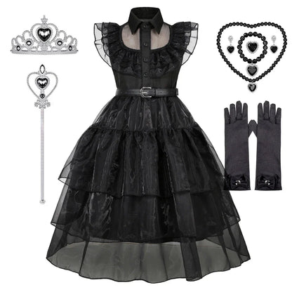 Black Princess Costume Girls Kids Black Gothic Dress