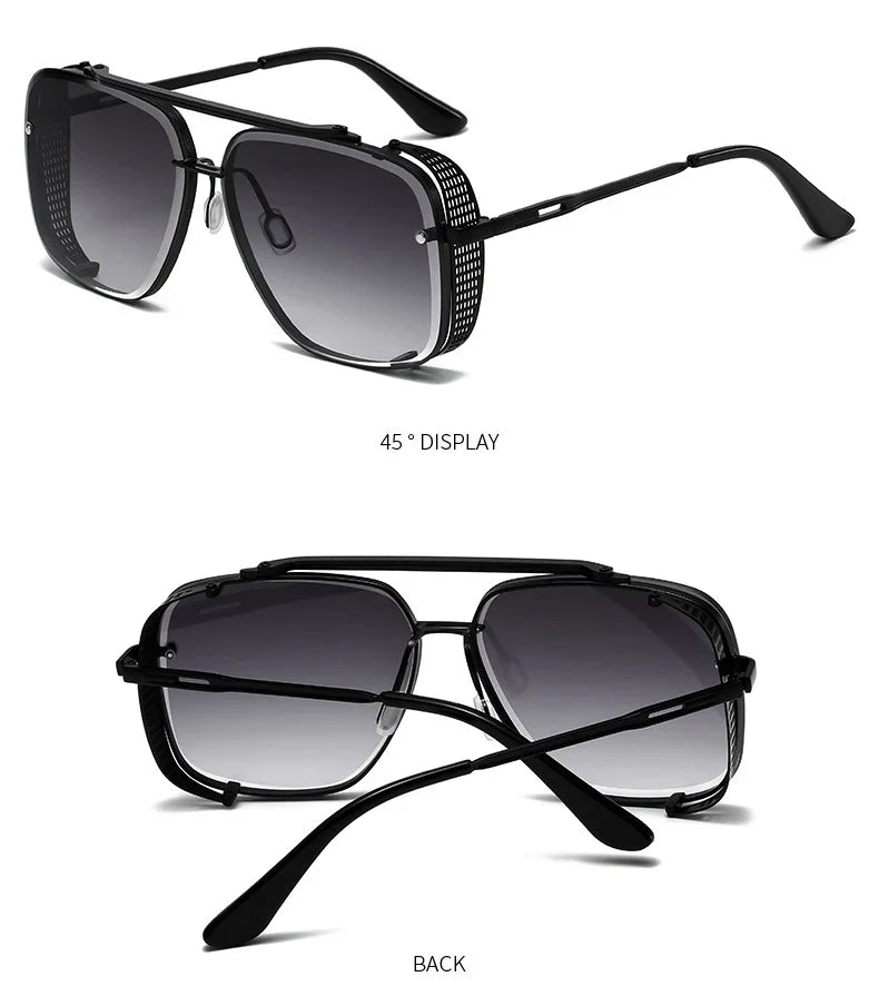 Punk Sunglasses For Men Oversized Steampunk Sunglasses Women Trendy Square Fashion Glasses Gafas De Sol Hombre Zonnebril Heren