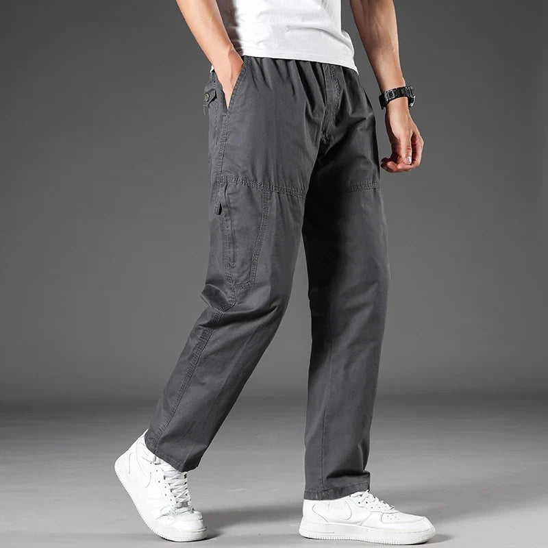 95%Cotton Men's Cargo Pants Summer Work Wear Spring New In Large Size Casual Climbing Joggers Sweatpants Hombre Autumn Trousers