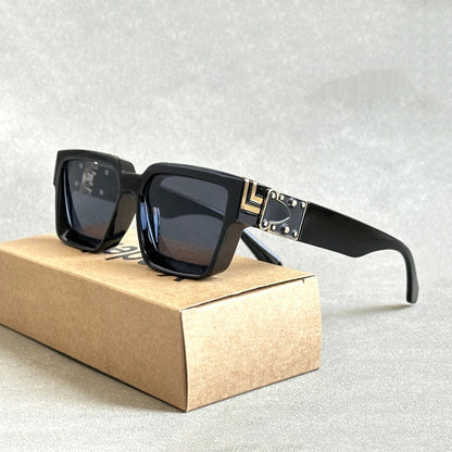 Retro Millionaire Sunglasses For Men 2024 Vintage Square Sunglasses Women Trendy Designer Fashion Glasses Gafas De Sol Hombre