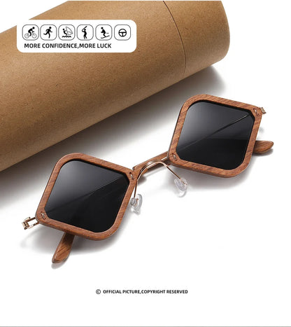 Wooden Aduit Sunglasses Brazilian rosewood Handmade Polarized Glasses Mirror Coating Lenses Eyewear With Gift Box 2105