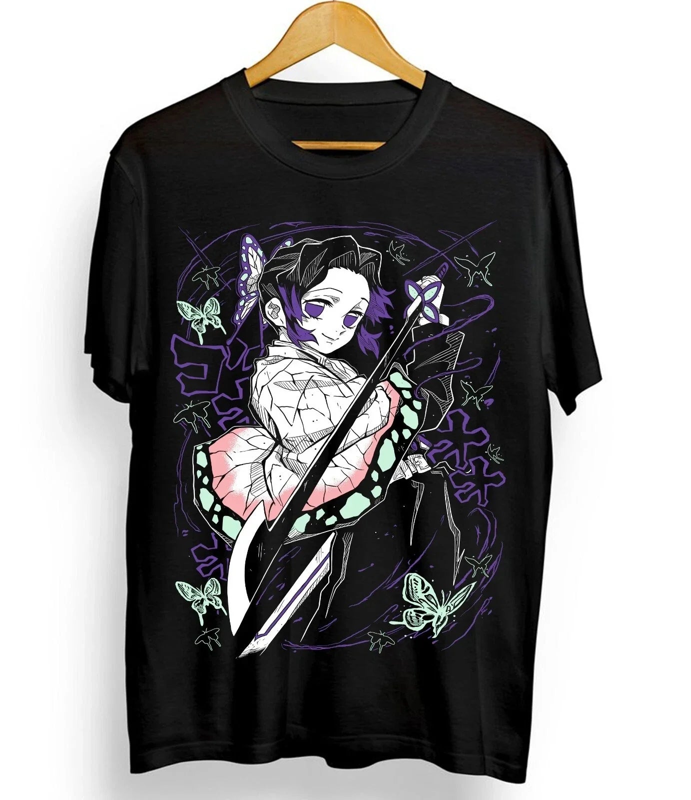 2026 Summer Demon Slayer Anime Kocho Shinobu Loose Short-sleeved Pure Cotton Children's T-shirt Tide Unisex Casual Comfortable