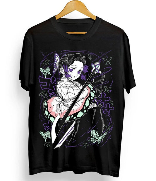 2026 Summer Demon Slayer Anime Kocho Shinobu Loose Short-sleeved Pure Cotton Children's T-shirt Tide Unisex Casual Comfortable