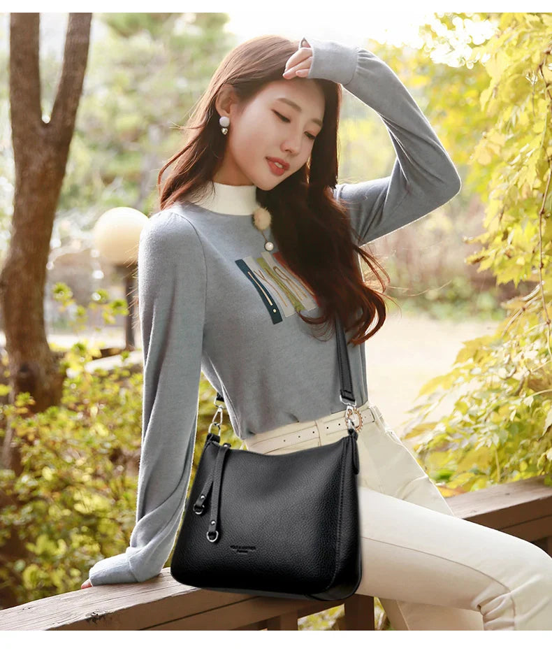 New Luxury Designer Handbag Solid Color PU leather Women Shoulder Bag Casual Crossbody Bags for Women New Zipper Messenger Bag