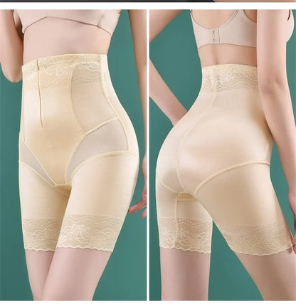 Zipper Tummy Control Panties High Waist Shapewear Brief Shorts Body Shaper Butt Lifting Silky Stretchy Fabric Seamless