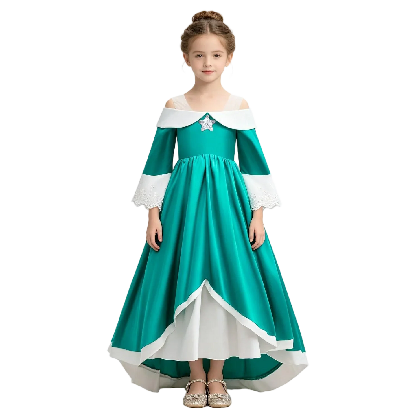 2026 Movie Off Shoulder Big Swing Skirt Princess Galaxy Dress up Rosalina Cosplay Outfit Children Plumber Bros Girl Costume Gown