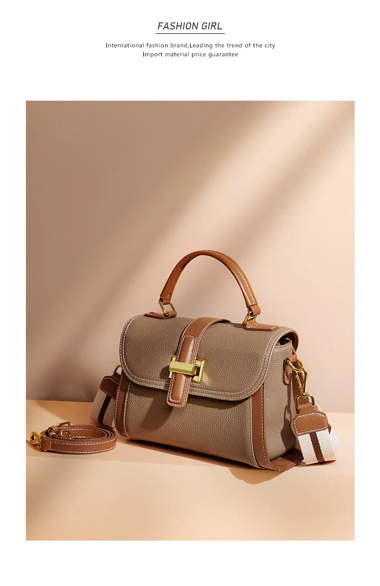 Luxury handbags female crossbody bags small square shoulder bag mom women bags new fashion 2025 genuine cowhide leather satchel