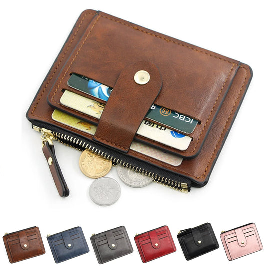 Portefeuille de luxe pour homme, petit porte-cartes d'identité, portefeuille en cuir fin pour homme avec porte-monnaie de marque de créateur pour homme et femme