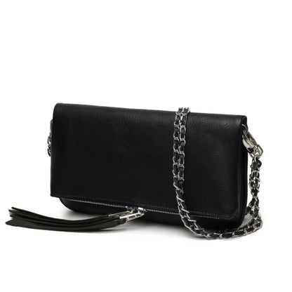 Luxury Design Bag for Women Fashionable Black Leather Ladies Crossbody Bag 2026 New Style Retro Single Shoulder Envelope Bag