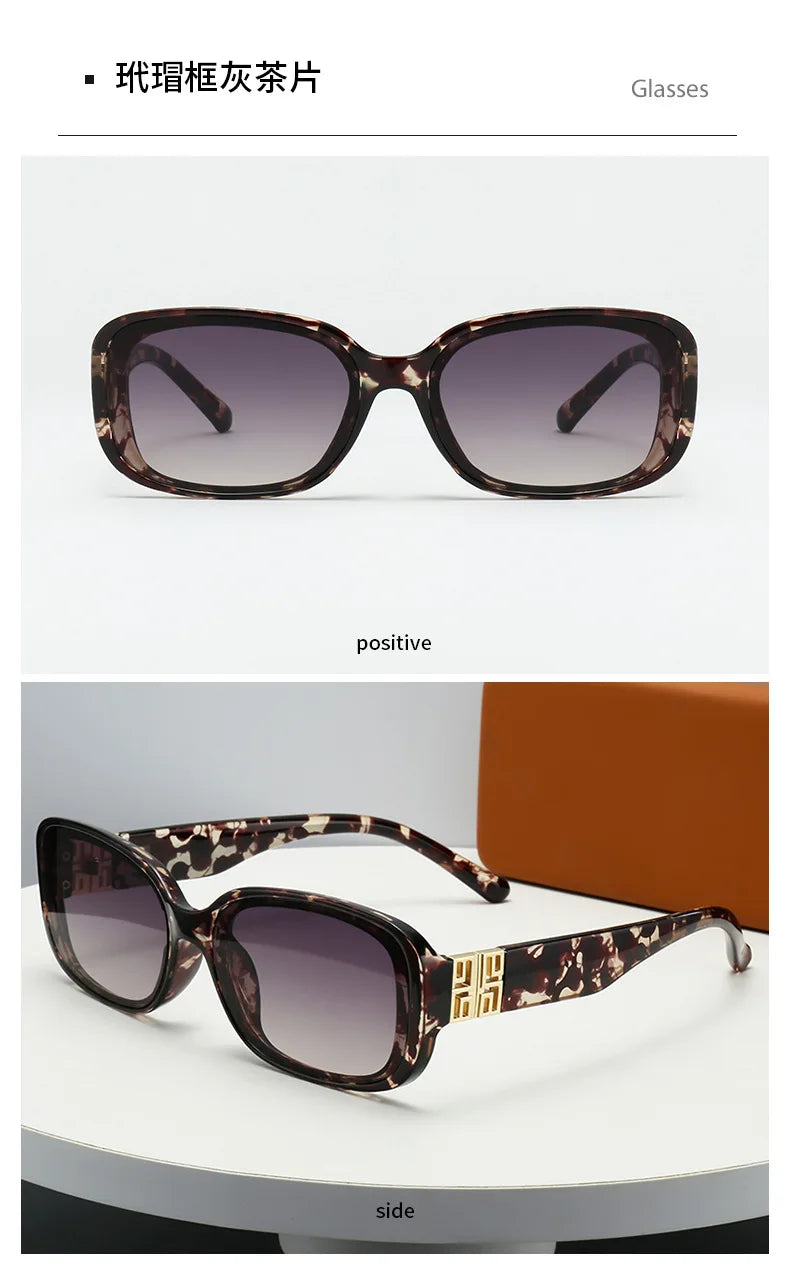 2025 New Rectangle UV400 Sunglasses Trendy and Fashionable Women Eyewear Luxury Small Gafas De Sol Sunglass Female Sun Glasses