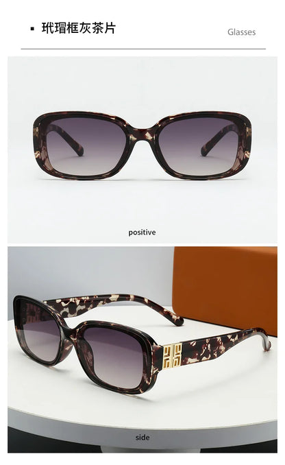 2025 New Rectangle UV400 Sunglasses Trendy and Fashionable Women Eyewear Luxury Small Gafas De Sol Sunglass Female Sun Glasses