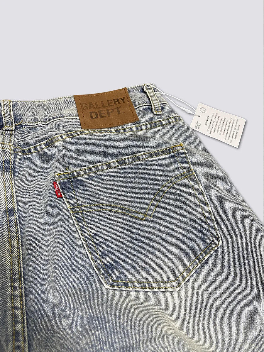 Denim Bell-bottoms Washed And Worn Patchwork Jeans