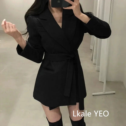 Spring Autumn Women's Blazer Coat 2026 Korean Version Fashion Ladies Outerwear Long Sleeve Comfortable Female Slim Suit Jacket