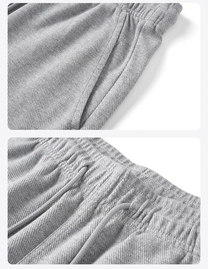 2026 Summer New 340g Twill Knit Men Shorts Casual Loose Fit Sweatpants Shorts Solid Color Breathable Jogger Shorts