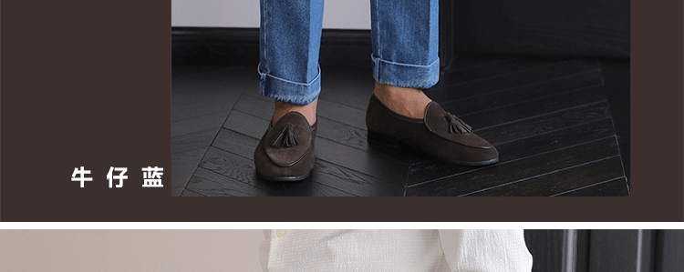Italian Style Men's High Waist Business Neapolitan Jeans Draped Cuffed Straight Leg Western Pants Youth Trendy Wear Resistant