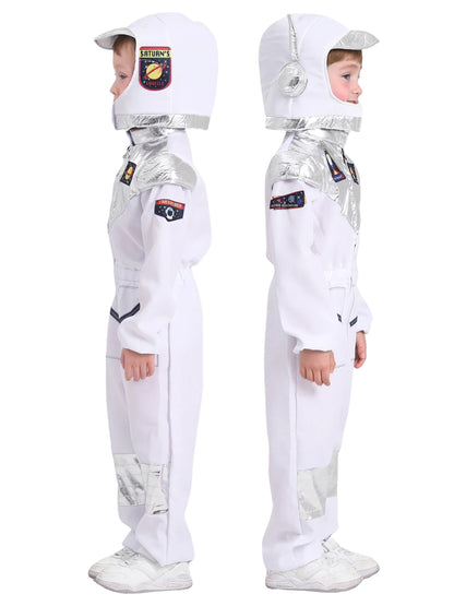 Deluxe Boys Girls White Space Astronaut Costume Suitable For Book Week Halloween Carnival Out Space Themed Party Kids Costumes
