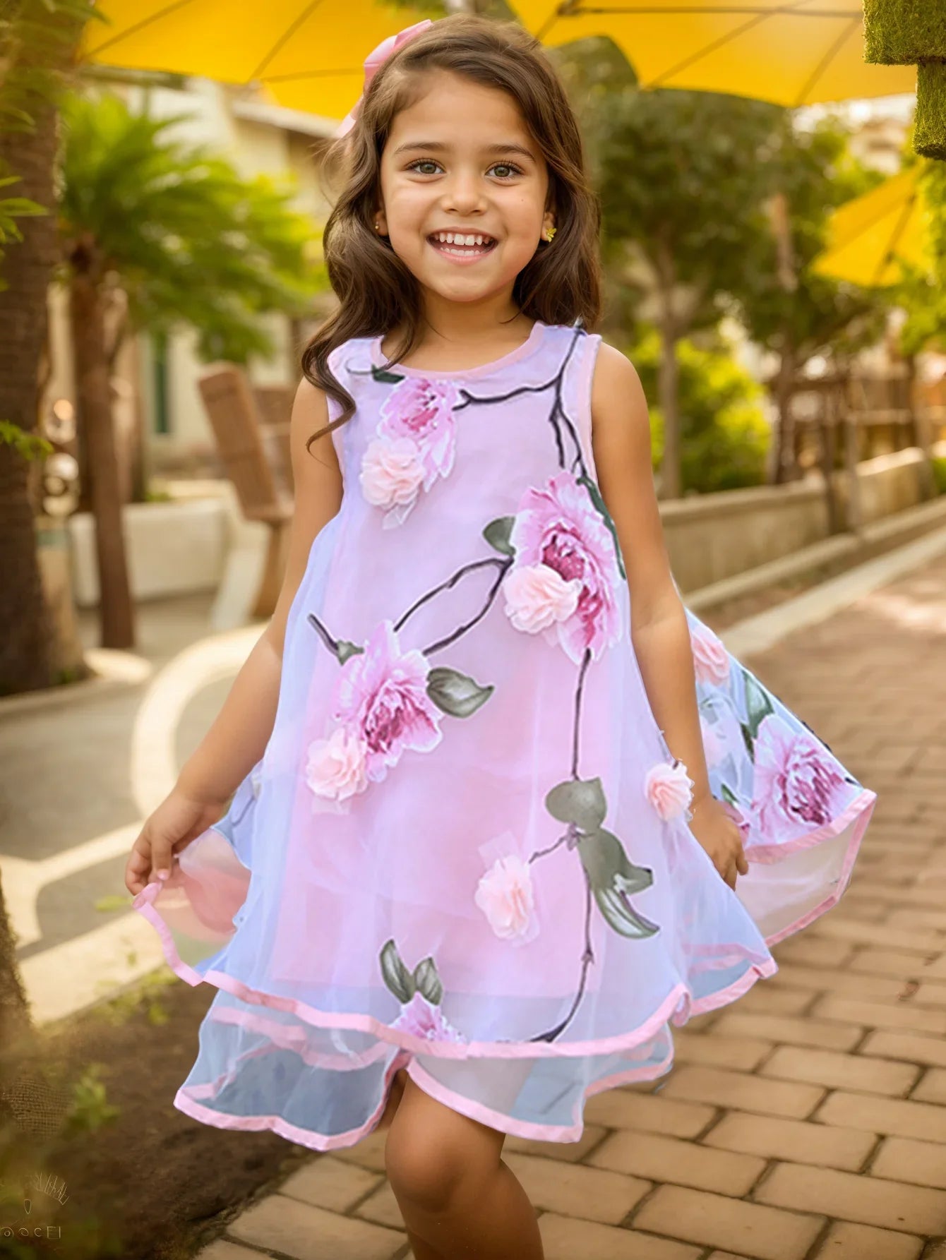 Summer Girls Flower Dress Kids Girl Beach Dresses Chiffon Kids Dresses Floral Teenager Girls Clothes 6 8 10 12 14 Year