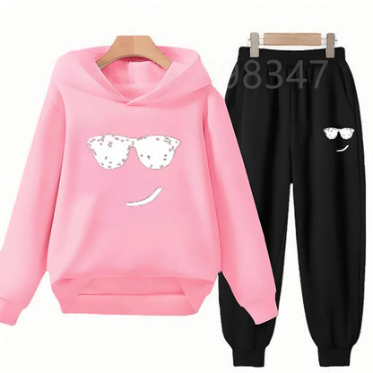 Fashion Hoodie Kids 3-12 Years Boys Girls Casual Sports Tops+Pants 2pcs Sets Children Long Sleeves Spring Autumn New Clothes