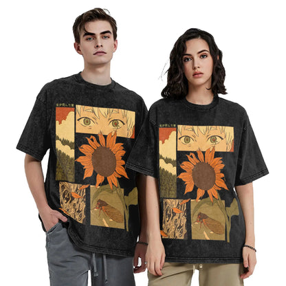 Men T-Shirt The Summer Hikaru Died  Washed T-Shirts Trendy Cool  Summer Tee Shirt Streetwear Design Cotton Clothes Birthday Gift