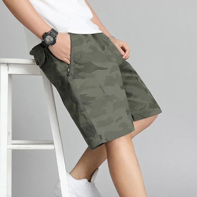 Mens Elastic Waist Casual Shorts Quick Dry Sweat Shorts Relaxed Fit Work Shorts Loose Casual Cotton Running  Short