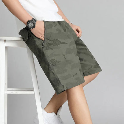 Mens Elastic Waist Casual Shorts Quick Dry Sweat Shorts Relaxed Fit Work Shorts Loose Casual Cotton Running  Short