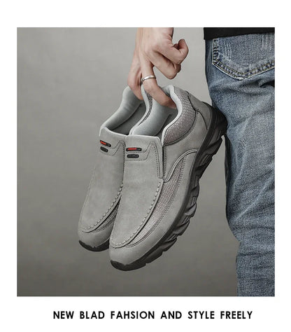 Men Leather Casual Shoes Breathable Loafers Men Sneakers 2024 New Male Comfortable Leather Flat Footwear Sneakers Men Shoes