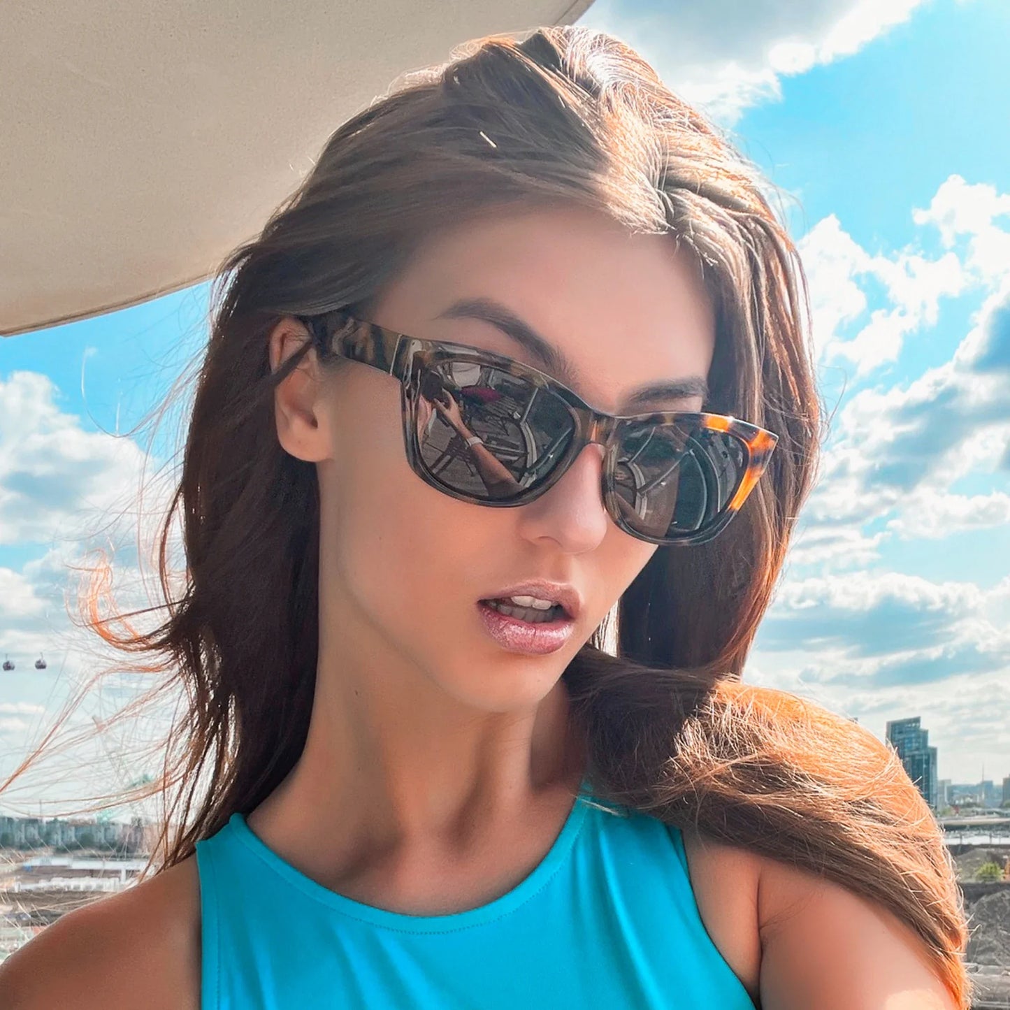 Butterfly Women Oversized Polarized Sunglasses Vintage Shades UV Protection Retro Cat Eye Ladies Sun Glasses ZS2206