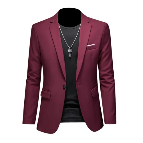 15 Color Fashion Mens Suit Jacket High Quality Slim Fit Solid Color Casual Business Mens Blazers Formal Office Wedding Suit Tops