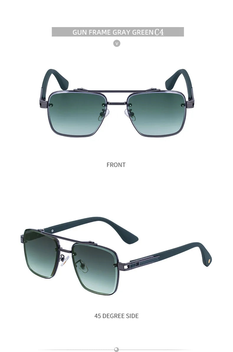 2025 Square Sunglass Men Luxury Sunscreen Rimless Sunglasses Women Vintage Fashion Glasses Gafas De Sol Hombre Lunette De Soleil